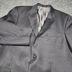 Hickey Freeman Lindsey Charcoal Worsted Wool 2 Button Blazer Sports Coat 44R
